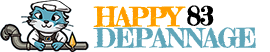 logo entreprise de plomberie happy dépannage ville
